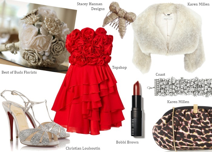 red bridesmaid dress accessories